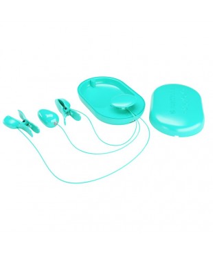 Surprise Box Huevo Vibrador y Pinzas para Pezones con Electro Estimulacion Azul Surprise Box Huevo Vibrador y Pinzas para Pezones con Electro Estimulacion Azul