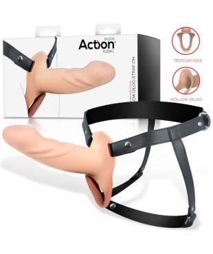 Arnés Strap-on con Dildo Hueco Silicona Premium Talla L