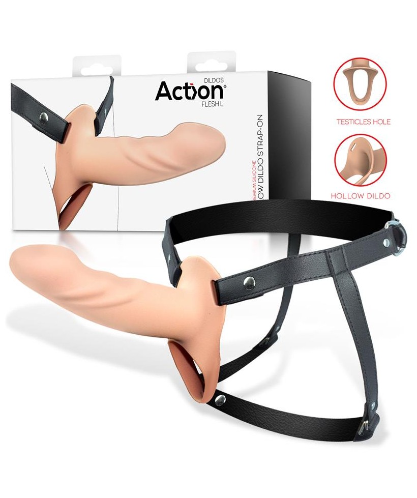 Arnes Strap on con Dildo Hueco Silicona Premium Talla L