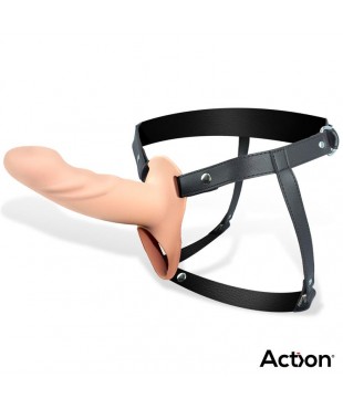 Arnés Strap-on con Dildo Hueco Silicona Premium Talla L