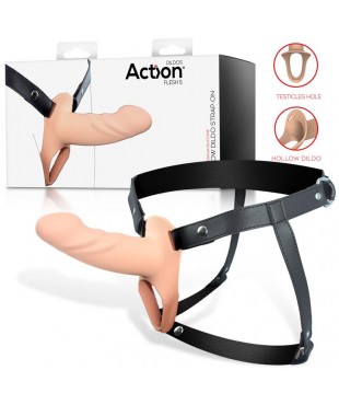 Arnés Strap-On con Dildo Hueco Silicona Premium Talla S