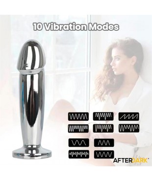Sarmy Plug Anal Cromado con Vibracion USB Magnetico Talla M Sarmy Plug Anal Cromado con Vibracion USB Magnetico Talla M