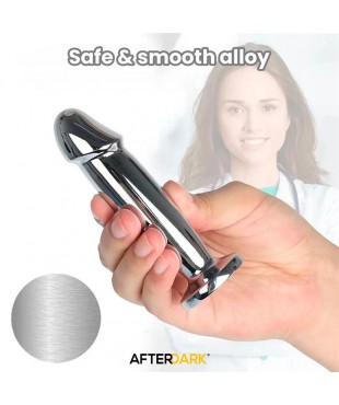 Sarmy Plug Anal Cromado con Vibracion USB Magnetico Talla M Sarmy Plug Anal Cromado con Vibracion USB Magnetico Talla M