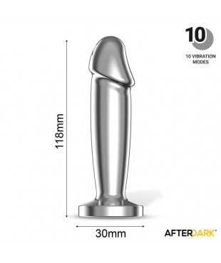 Sarmy Plug Anal Cromado con Vibracion USB Magnetico Talla M Sarmy Plug Anal Cromado con Vibracion USB Magnetico Talla M