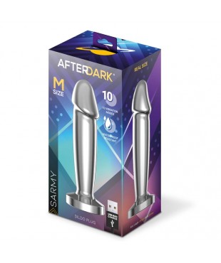 Sarmy Plug Anal Cromado con Vibracion USB Magnetico Talla M Sarmy Plug Anal Cromado con Vibracion USB Magnetico Talla M