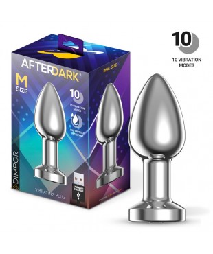 Dimpor Plug Anal Cromado con Vibración USB Magnético Talla M