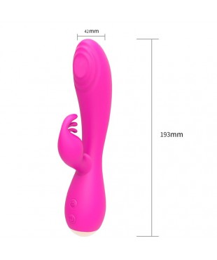 Conejito Vibrador Magic Stick con Pulsación Fucsia