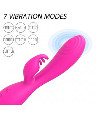 Conejito Vibrador Magic Stick con Pulsacion Fucsia