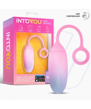 Huevo Silicona Doble Capa con APP Azul/Rosa