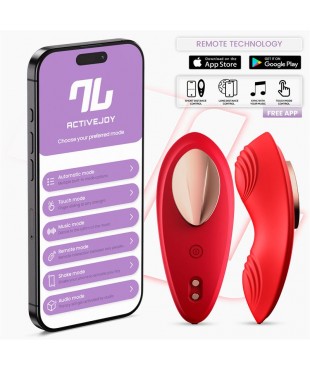 Vibrador de Braguita con APP Silicona Rojo