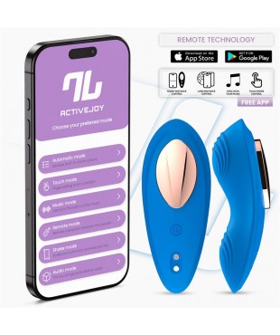 Vibrador de Braguita con APP Silicona Azul