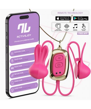 Tickly Pinzas para Pezones con Vibración, Control y Collar con APP