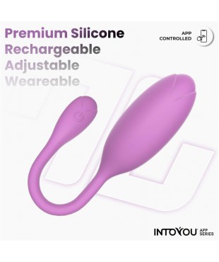 Logan Huevo Vibrador con APP Silicona Unibody Purpura
