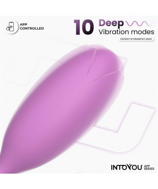 Logan Huevo Vibrador con APP Silicona Unibody Purpura