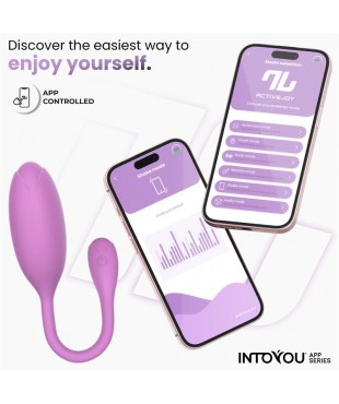 Logan Huevo Vibrador con APP Silicona Unibody Purpura
