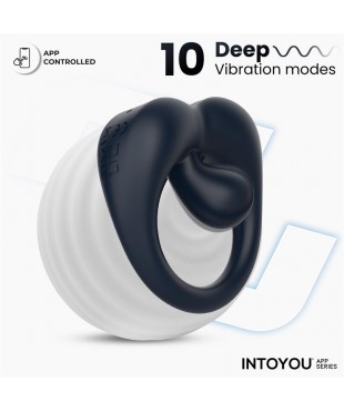 Kenny Anillo Vibrador con Estimulador de Clitoris y APP Azul Oscuro