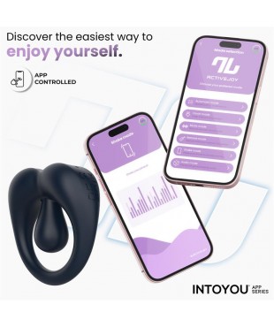 Kenny Anillo Vibrador con Estimulador de Clitoris y APP Azul Oscuro