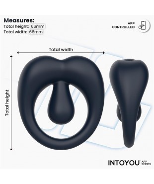 Kenny Anillo Vibrador con Estimulador de Clitoris y APP Azul Oscuro