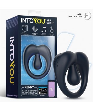 Kenny Anillo Vibrador con Estimulador de Clitoris y APP Azul Oscuro