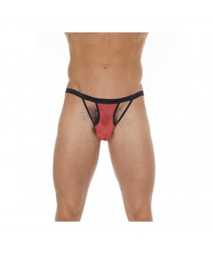Tanga con Tiras Rojo y Negro Talla Única