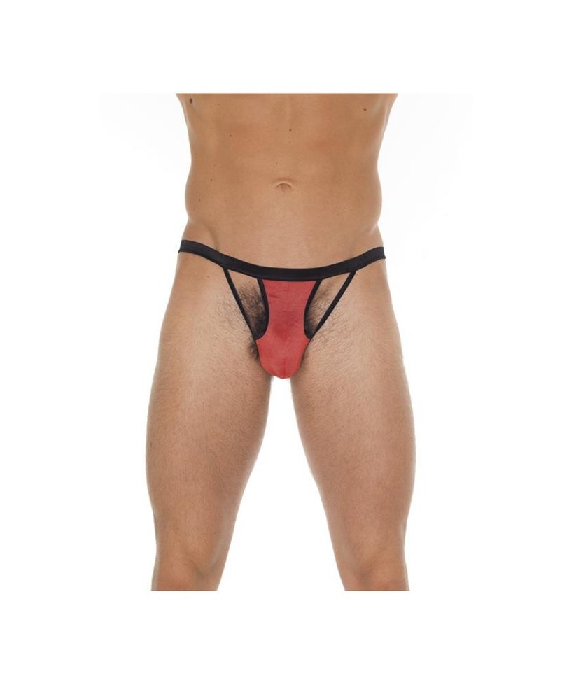 Tanga con Tiras Rojo y Negro Talla unica