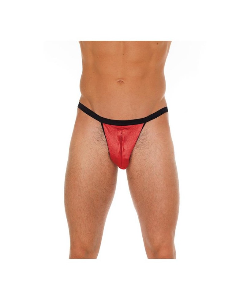 Tanga con Cremallera Rojo y Negro Talla unica
