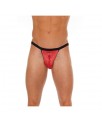 Tanga con Cremallera Rojo y Negro Talla unica