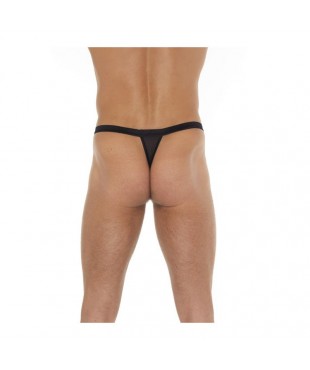 Tanga con Tiras Negro y Leopardo Talla Única