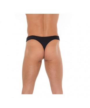 Tanga con Cremallera Negro Talla Unica