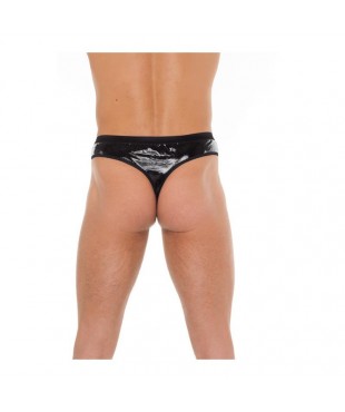 Tanga de PVC Negro Talla Única