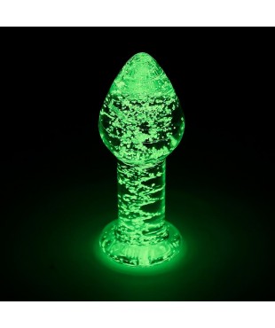 Plug Anal de Cristal que Brilla en la Oscuridad