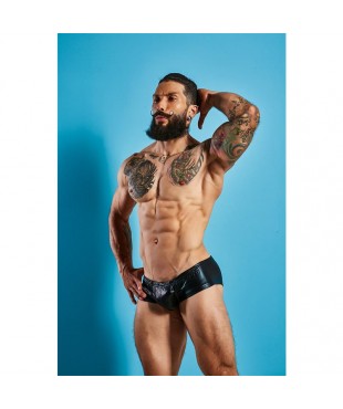 C4M10 Boxers Tipo Shorts Leatherette Negro