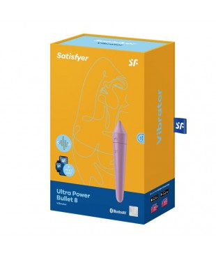 Ultra Power Bullet 8 Bala Vibradora con APP Lilac
