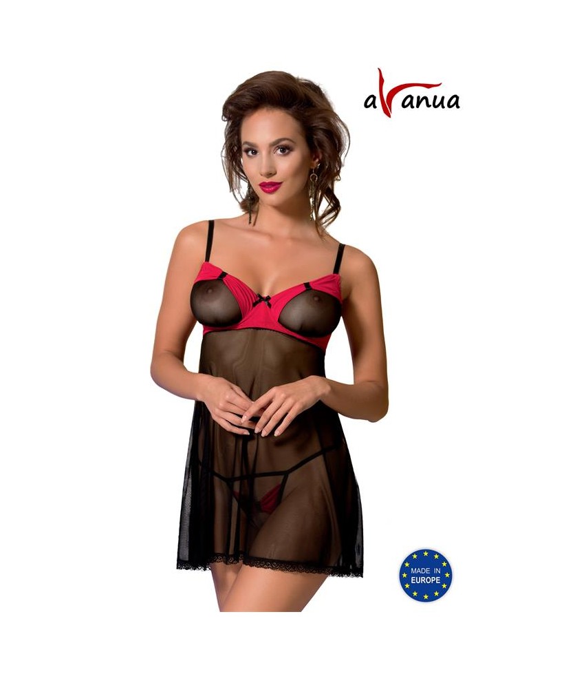 VALENTIN Chemise Negro Rojo