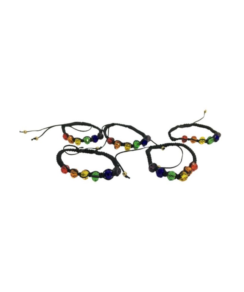 Pulsera de Bolas de Cristal Colores Bandera LGBT