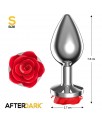 Plug Anal de Metal con Rosa Roja en la Base Talla S