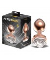 Plug Anal de Metal Oro Rosa con Rosa Blanca en la Base Talla S