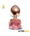 Plug Anal de Metal Oro Rosa con Rosa Rosa en la Base Talla S