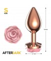 Plug Anal de Metal Oro Rosa con Rosa Rosa en la Base Talla S