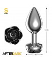 Plug Anal de Metal con Rosa Negra en la Base Talla S