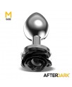 Plug Anal de Metal con Rosa Negra en la Base Talla M