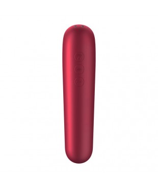 Dual Love Vibrador y Succionador de Aire Pulsado Rojo