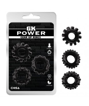 Kit 3 Anillos Pene Gear Up Negro