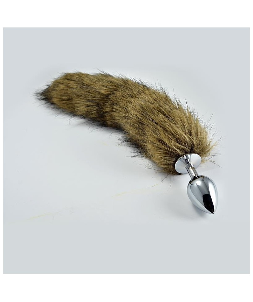 Plug Anal de Metal con Cola Marron Talla S