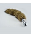 Plug Anal de Metal con Cola Marron Talla S