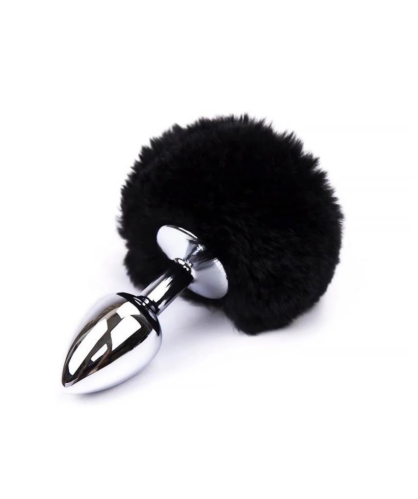 Plug Anal con Pompon Negro Talla S