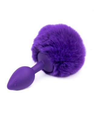 Plug Anal con Pompón Púrpura Talla S