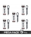 Pack de 5 Anillo para el Pene de Lazo Ajustable Silicona Solida Negro