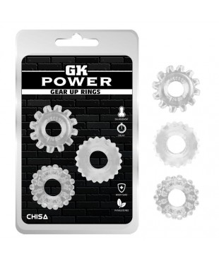 Kit 3 Anillos Pene Gear Up Transparente