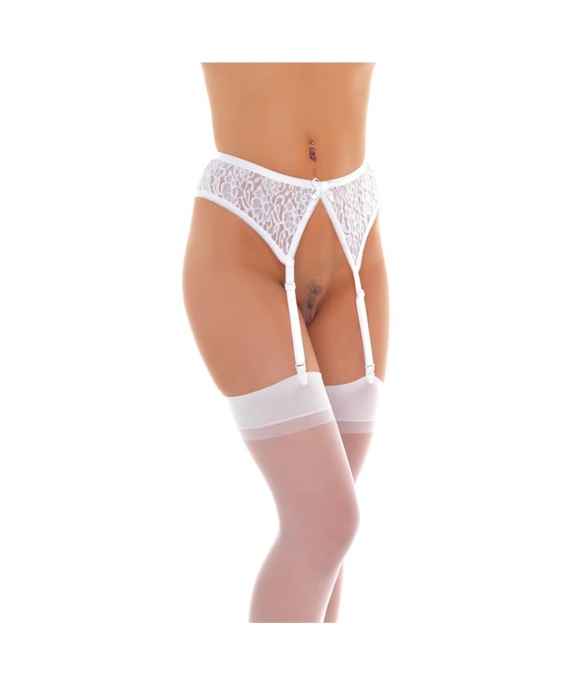 Liguero con Medias Blanco Talla unica